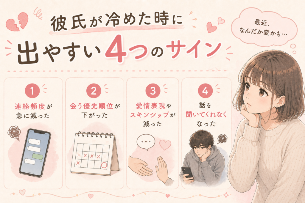 彼氏が冷めた時に出やすい4つのサイン